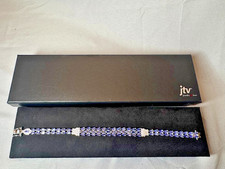 JTV Blue Tanzanite Rhodium Over Sterling Silver Bracelet picture