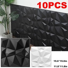 10PCS 3D Wall Panels Diamond Design Textured Accent PVC Wall Background Decor picture