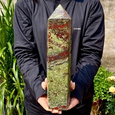 11.11LB Large Natural Dragon Blood Column Obelisk Crystal Column Wand Point Heal picture