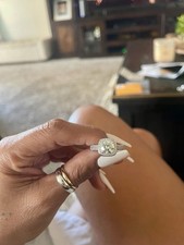 GRA Moissanite Cushion Halo Ring 2.0ct D VVS1 925 Silver picture