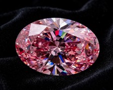 1 CT Oval Cut Loose Lab Grown Diamond Fancy Pink Color VVS1 Clarity Loose Gems picture