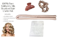 100% Pure Mulberry Silk Heatless Hair Curler KIT (6A Grade 22 Momme) - NEW picture