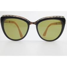Nicole Miller New York TULIPCG Cat Eye Eyeglasses Black Coral Gold Filigree 55mm picture