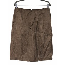 Lafayette 148 New York Taupe A-Line Textured Skirt Sz 10 picture