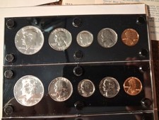 5 SILVER MINT SETS 1964,1965,1966,1967,1968 IN CAPITAL PLASTIC  W/METAL SCREWS picture