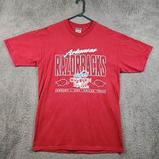 Vintage NCAA Basketball Shirt 2002 SBC Cotton Bowl Arkansas Razorbacks Football picture