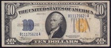 1934 A  $10 North African Emergency Issue Silver Certificate  Fr. 2309 Bright VF picture