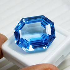 Stunning 37.30 Ct Natural Blue Sapphire - Certified Loose Octagon Cut Gem picture