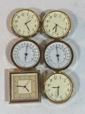 Lot of 6 Vintage Skron Electronics Clocks & French Thermometers – Brass Tone picture