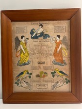 Antique Johann Ritter Pennsylvania German Fraktur Taufschein Framed 1838 picture