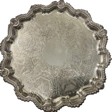 Antique Ellis Barker 1900 SILVER PLATED SALVER TRAY CONTINENTAL early 1900’s picture