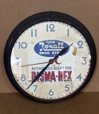 VTG Rexall Drug Store Authorized Agent For BISMA-REX 14” Crystal Clock READ picture