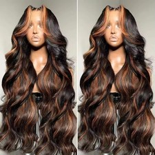 StarlightBelle 13X4 T-Part Lace Front Wig 1b/30 Highlight Ombre Body Wave 32in picture