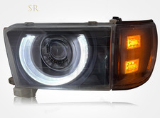 Fits 1996-2001 Toyota 4 Runner LH+RH Smoked Black LED Front Headlights Headlamps picture