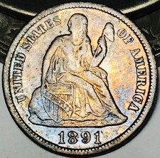 1891 S Seated Liberty Dime 10c Ungraded Choice US Silver Coin CC31619 picture