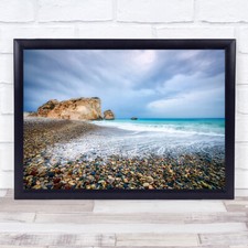 Aphrodite's Birth Place Beach Seascape Pebbles Stone Surf Wall Art Print picture