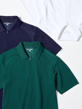 UNIQLO Roger Federer 2026 DRY-EX Half-Zip Polo Shirt Navy XS-XL Japan picture