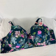 NWT Cacique Lightly Lined Balconette Green Floral Plus Size 54D 111829 picture