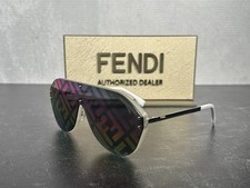 FENDI FABULOUS SILVER SUNGLASSES FF M0039 RAINBOW LOGO LENS F74/R3 SHIPS TODAY picture