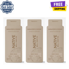 Native Men's Body Wash, Sandalwood & Coconut, Sulfate Free, 18 fl oz, Pack of 3 picture