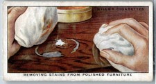 1936 Wills's Cigarettes Household Hints Tobacco Card #15 Removing Stains from Po picture