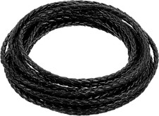 5.5 Yards 4mm Black Braided Leather Cord for Jewelry Making DIY Crafts picture