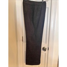 Faconnable Wool Blend Straight Leg Pants Brown Geometric Woven Size 8 picture