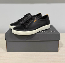 Size 7-7.5 ECCO Soft 7 W Womens Low Top Lace Up Sneakers Black/White430003 01001 picture