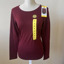 NWT Women's Segments Merino Wool Long Sleeve Base Layer Top Tee Small Maroon picture