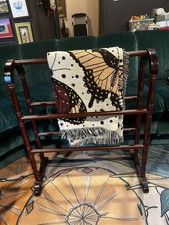 Classic The Bombay Co Style Queen Anne Vintage Wooden Quilt Rack Cherry Blanket picture