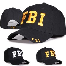 FBI Baseball Cap Curved Brim Hat Embroidered Adjustable USA Law Enforcement Men picture