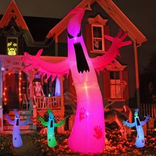 8FT Halloween Inflatable Ghost Outdoor Decoration with LED picture