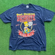 Buffalo Bills Bart Simpson 90s Navy Short Sleeve T shirt Cartoon NFL HN8374 picture