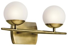 Kichler Jasper 2-Light Bathroom Vanity Light, Natural Brass picture