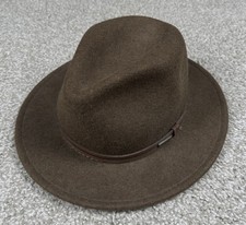 Stetson Explorer Crushable Brown Wool Water Repellent Fedora Hat Men's Large picture
