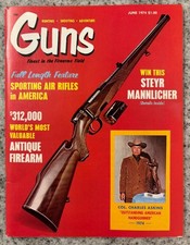 VTG GUNS Magazine June 1974 - $312K Antique Firearm - Askins Award-Rifles - NF picture