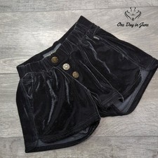 Rock & Republic Black Velvet Pull On High Rise Shorts Size 2 picture