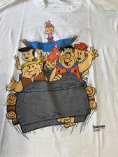 Vintage The Flintstones 1991 Double Sided Single Stitch White Tshirt Size XL picture