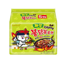 Samyang Buldak Jjajang Spicy Hot Chicken Black Bean Ramen 140g x5 Green Pack picture