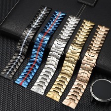 Quality Solid Stainless Steel Watch Strap Men's Fashion Metal Bracelet 20mm 22mm picture