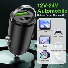 100W Super Fast Car Charger 2-in-1 w/ Pull Ring Design Low Profile USB C PD USB picture