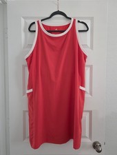 NWT Plus Size LOFT Red Orange Sleeveless Athletic Dress with Pockets And Bra. picture