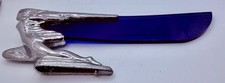 Vintage DART ENCO V-801 Winged Flight Hood Ornament Blue Lucite Art Deco 1940s picture