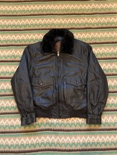 VTG 80s San Diego Leather G-1  Flight Jacket Size XL Made In USA Leather Bomber picture