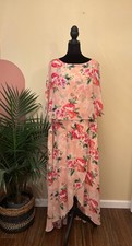 Women's Jessica Howard Pink Floral Chiffon Maxi Dress Size 18W picture