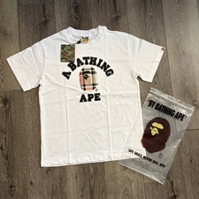 A Bathing Ape BAPE Men’s White Ape Head Graphic Tee L Crew Neck Short Sleeve picture