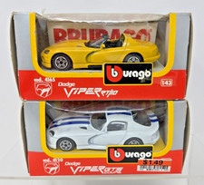 LOT of 2 Vintage BBurago Dodge Viper 1/43 Scale Diecast Cars RT/10 GTS Coupe NOS picture