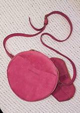 Portland Leather, Genuine Pink Leather Round Crossbody Zip Bag picture