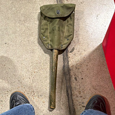WWII US Army Original Folding Entrenching Tool Shovel w/ U.S. Cover/Pouch picture