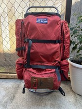Vtg Jansport External Frame Red Camping Backpack Hip Wings Made in USA picture